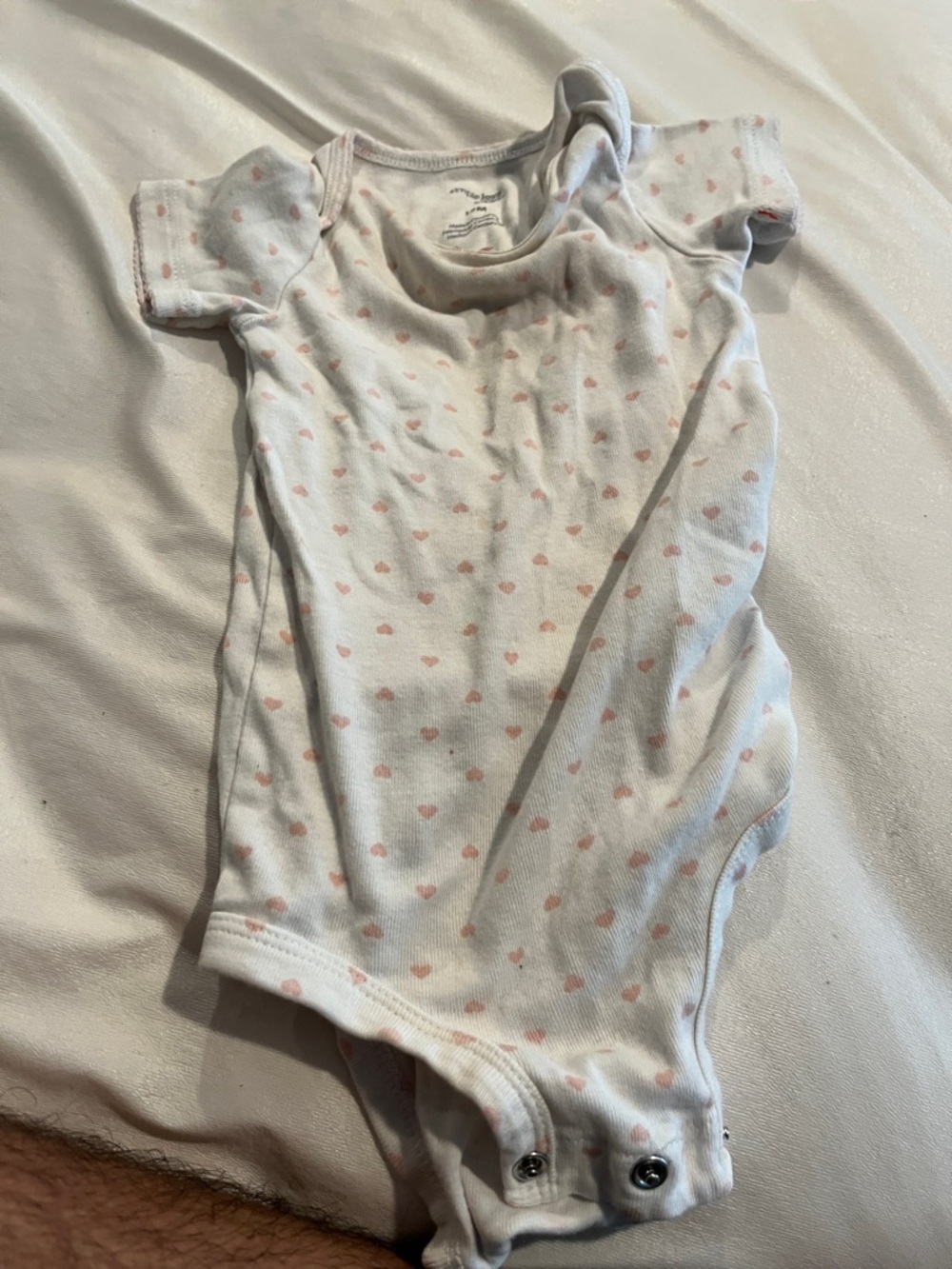 Carter's White One-Piece with Pink Heart Print